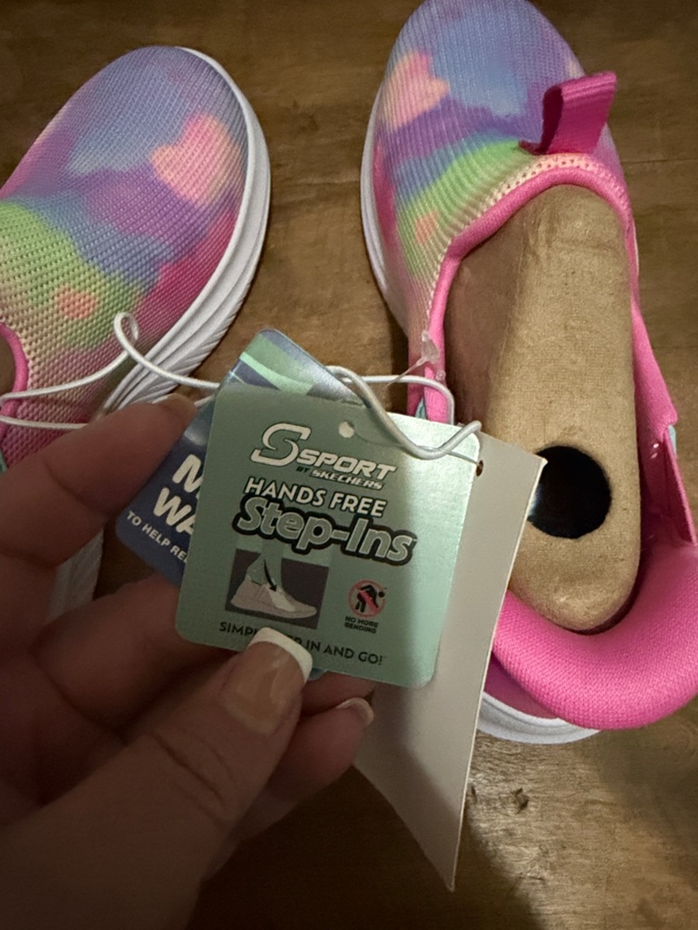 Skechers Kids Slip-On Sneakers - Pink Multi Tie-Dye size 13 NEW IN BOX - Picture 7 of 8